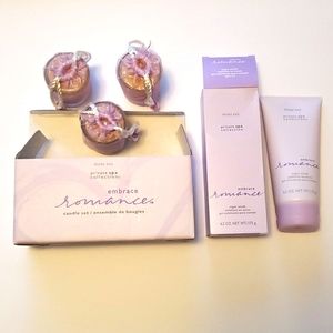 Lot of 2 Mary Kay Embrace Romance Candles and Sugar Scrub